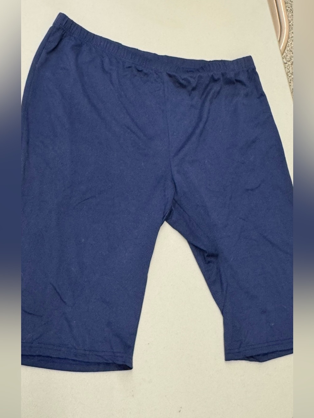 Navy Blue Women's Capris comfy plus size stretchy pants 4XL w Elastic waistband